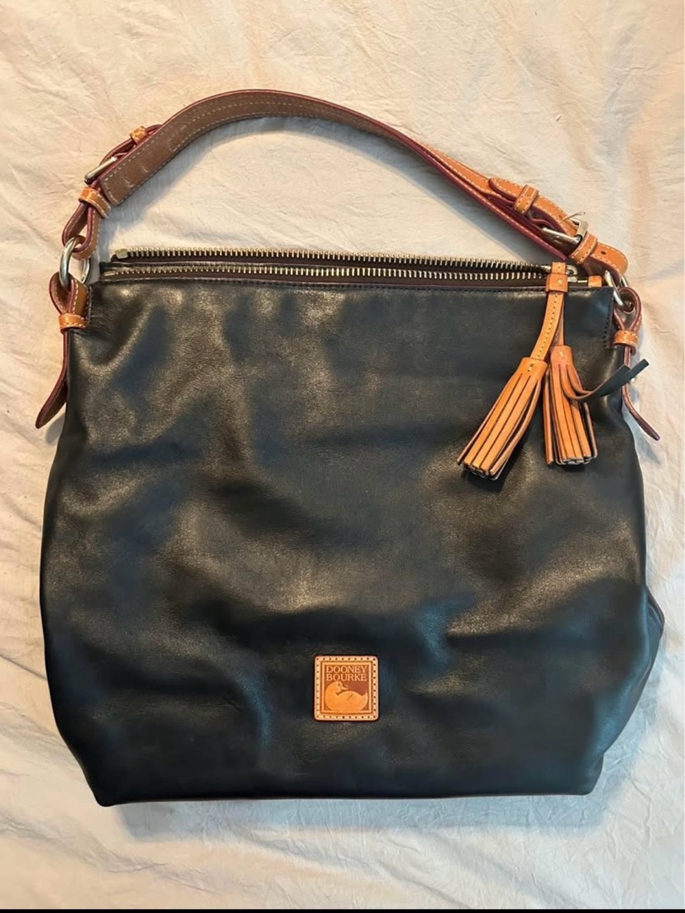 Dooney & Bourke | Black Leather Shoulder Bag with Matching Wristlet